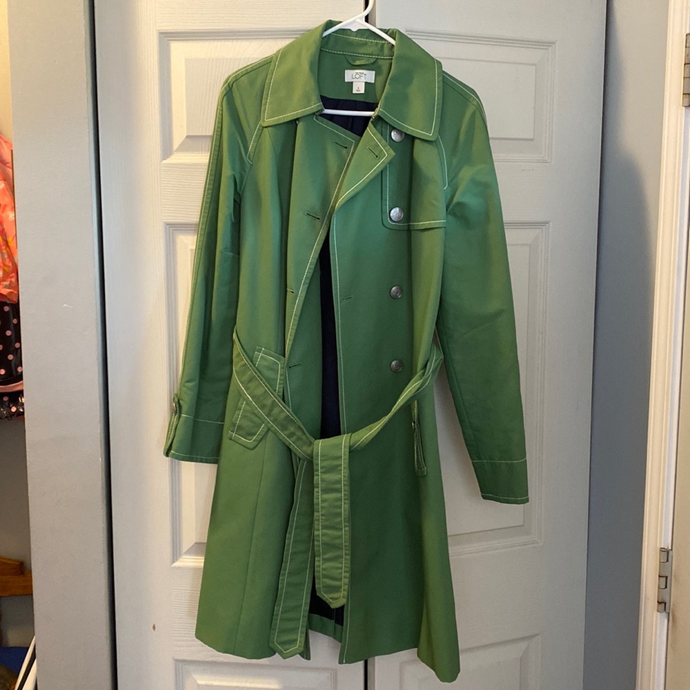 Ann Taylor Loft green trench coat